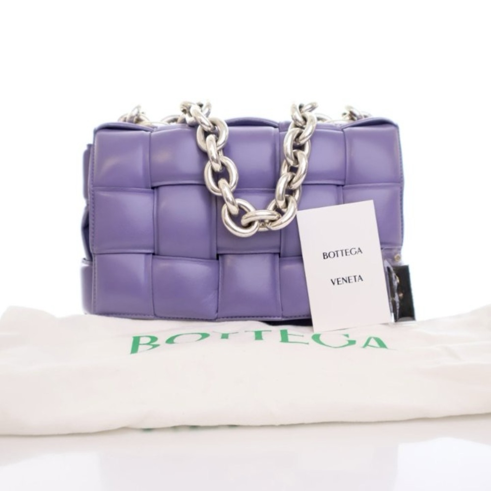 Bottega Veneta Purple Silver Shoulder Bag with Quilted Design - Picture 1 of 6